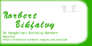 norbert bikfalvy business card